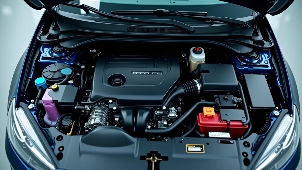 Toyota Prius hybrid engine bay showing compact engine and battery system layout