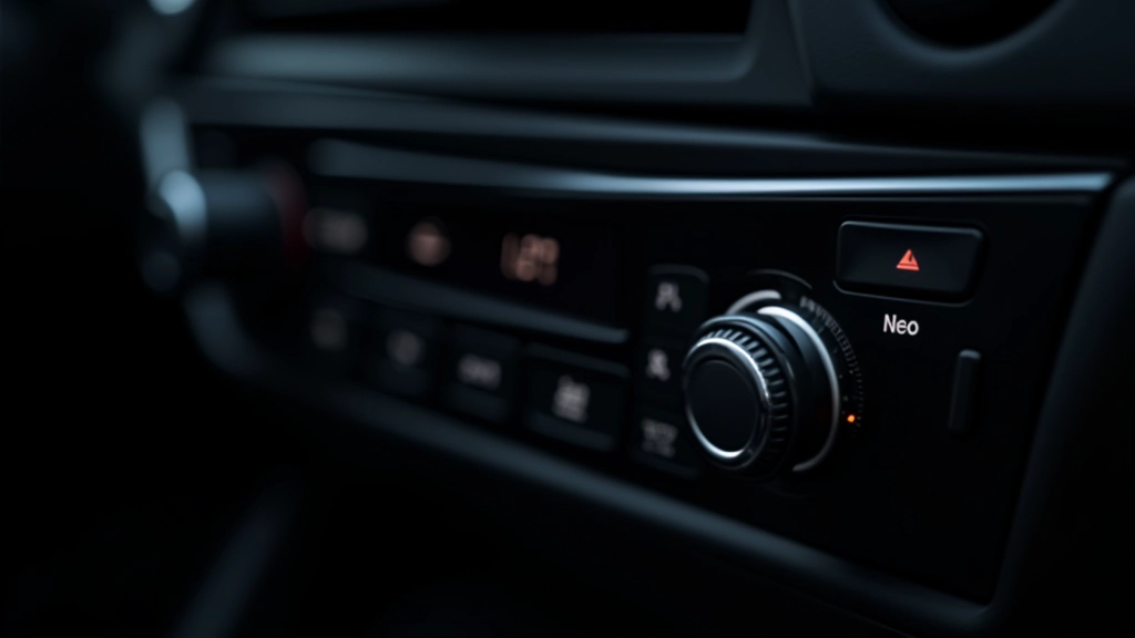 Climate control dashboard with temperature display, dual zone controls visible, luxury interior styling