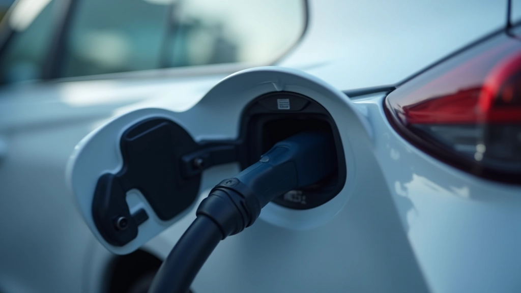 Hyundai Ioniq hybrid charging port and badge, close-up detail shot