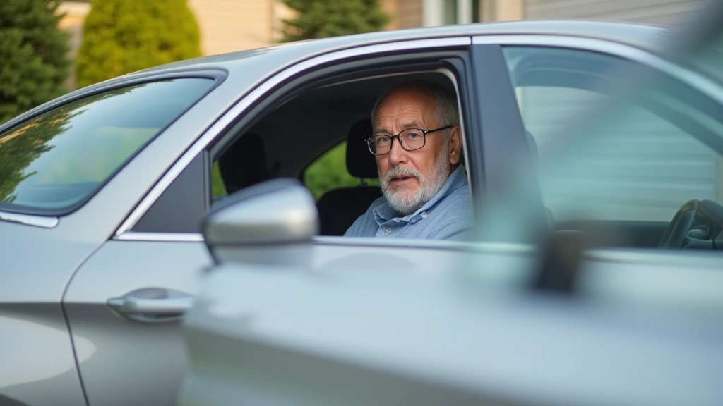 Silver Honda Accord hybrid parked in driveway with mature driver visible through side window